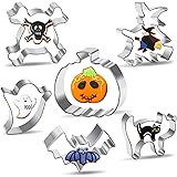 Halloween Cookie Cutters Baking Supplies - 6 Kit Holiday Fall Cookie Cutters Large Shapes Set for Kids Ghost Pumpkin Skull Wi
