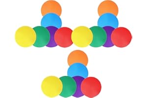 IMUSINICE 18pcs Soccer Training Markers Set, Non-Slip Colorful Vinyl Floor Dots for Agility and Coordination