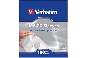 Verbatim CD/DVD Paper Sleeves-with Clear Window 100pk