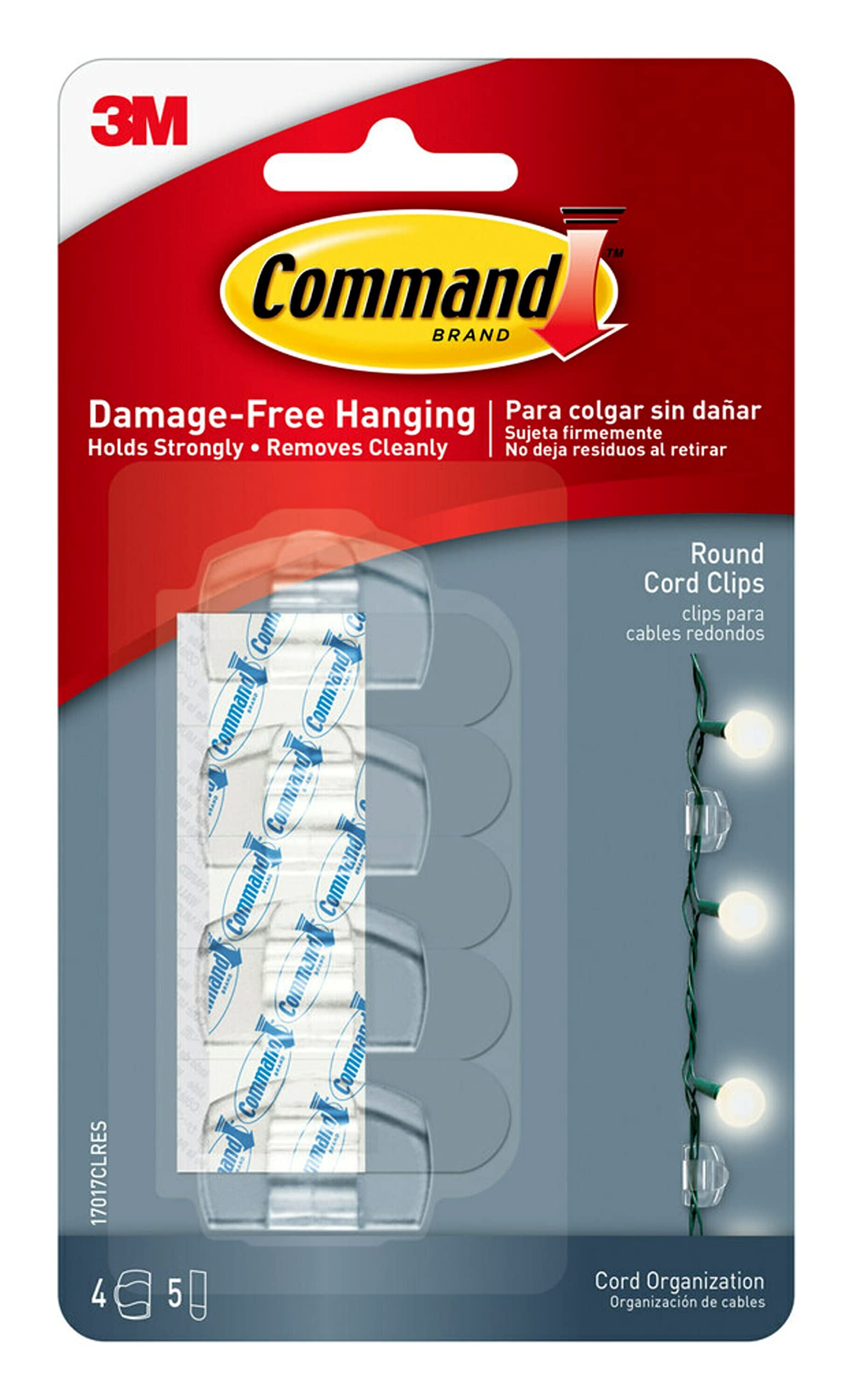 Photo 1 of Command Round Cord Clips with Clear Strips