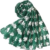 Mealah St Patricks-Day-Lightweight-Fashion-Scarf for Women - Green-Shamrock-Scarf for Parade Festivals Travel Party