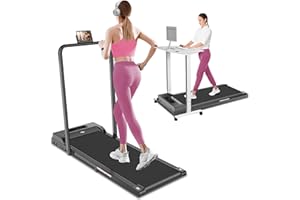 NXSCI Walking Pad with Handle Bar, 3 in 1 Portable Treadmill with Handle, 2.5HP Walking pad Treadmill, Under Desk Treadmill for Home, Folding Treadmill Samll Spaces, LED Display,Remote Control