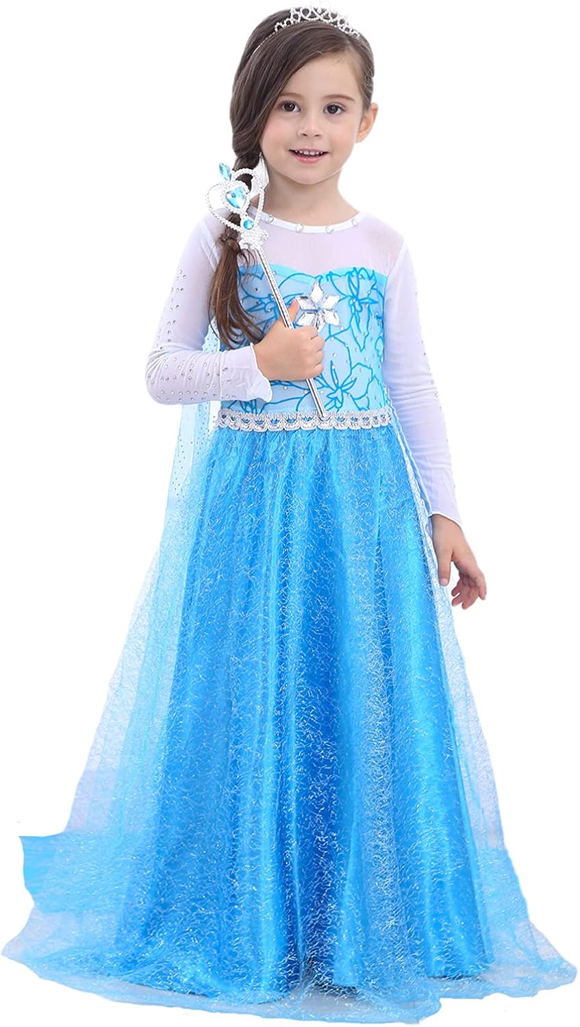 Familycrazy Princess Costume, Princess Dresses for Girls Dress up Fancy Party Age 2-12Y: Clothing