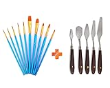 AOOK 15 Pieces Paint Brush Set，5PCS Palette Knife