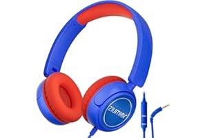 ZIUMIER Kids Headphones Wired, Headphones for Kids with Microphone for Boys Girls, 85dB/ 94dB Volume Limited, Foldable Toddler Headphones for School Airplane Travel,iPad, Fire Tablet, Kindle
