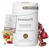 momentM Revitalize Skin Hydration Supplement, Vegan Collagen Alternative with Ceramosides & Astaxanthin - Hyaluronic Acid Supplements for Anti-Aging, Wrinkles & Fine Lines, 60 Hyaluronic Acid Capsules