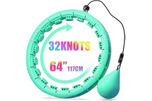 ZIBTREK Weighted Infinity Hoop for Adult Weight Loss, 2 in 1 Smart Fitness Workout Hula Circle Hoops with 27 Detachable Knots, Exercise Fit Hoop Suitable for Women and Beginners
