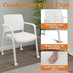 CLATINA Stacking Office Chairs with Wheels | Mesh