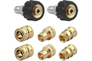 ENNSOO 8 PCS Pressure Washer Adapter Set, Quick Disconnect Kit with M22 Metric Male Thread Quick Connector, M22 Swivel to 3/8'' Quick Connect, 3/4" to Quick Release
