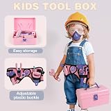 Vanplay 52Pcs Kids Tool Set Pink Pretend Play Drill Belt Box Toys for Boys Girls view 3