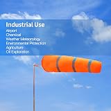 Anley 30 Inch Windsock RipStop Nylon Orange Wind Direction Sock with Reflective view 4