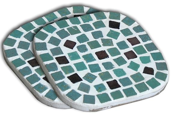 Mosaik Bausatz, 2 Untersätze, Lichtgrün - Anthrazitgrau