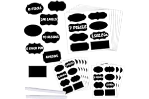 JEFURE 120 Pcs Chalkboard Labels for Storage Bins, Waterproof, Reusable Chalk Tag for Mason Jar, Party Decoration, Craft Rooms, 2 Liquid Chalk Markers