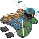 MARVTOWN Electronic Drum Sets, 9+2 Drum Practice Pad Kit with Headphone Jack, Foot Pedals Drumsticks and Speaker,Kids Electri