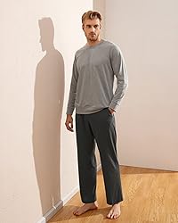 LAPASA Men's Soft Knit Pajama Sets Comfy Sleepwear
