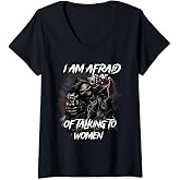 Amazon.com: Im Afraid Of Women Shirt Men Skeleton Funny T-Shirt ...