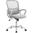 SMUG Home Office Computer Desk Chair, Ergonomic Mid-Back Mesh Swivel Rolling Work with Wheels, Comfortable Lumbar Support, Comfy Arms, Bedroom, Study, Dorm, Student, Adults