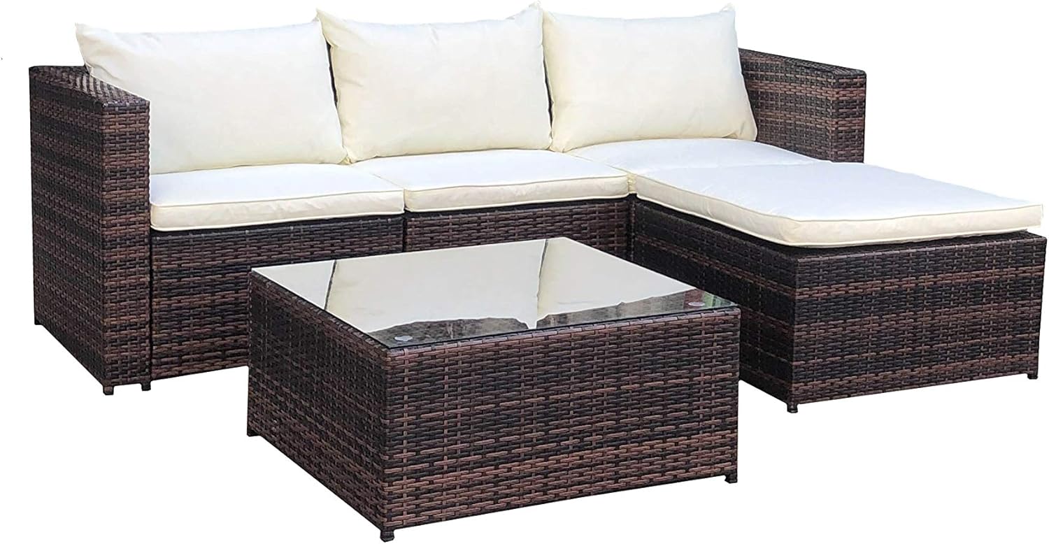Evre Outdoor Rattan Garden Furniture Set Malaga Conservatory Sofa