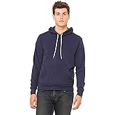 Bella+Canvas Men's Poly-Cotton Fleece Pullover Hoodie, Navy, XL