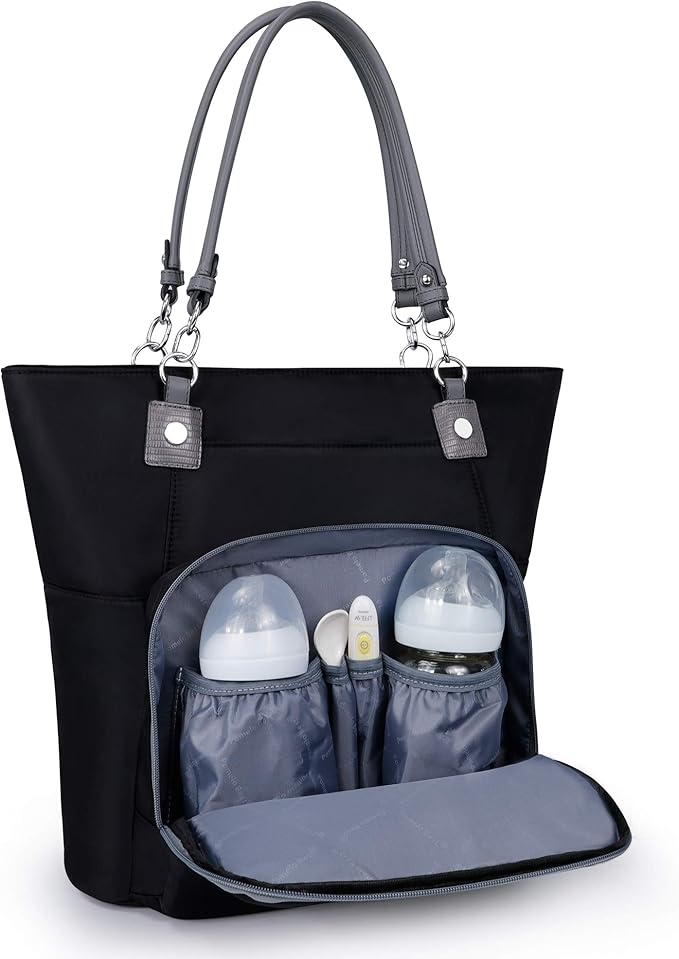 Versatile Baby Diaper Tote Bag with Multiple Separate Compartments and