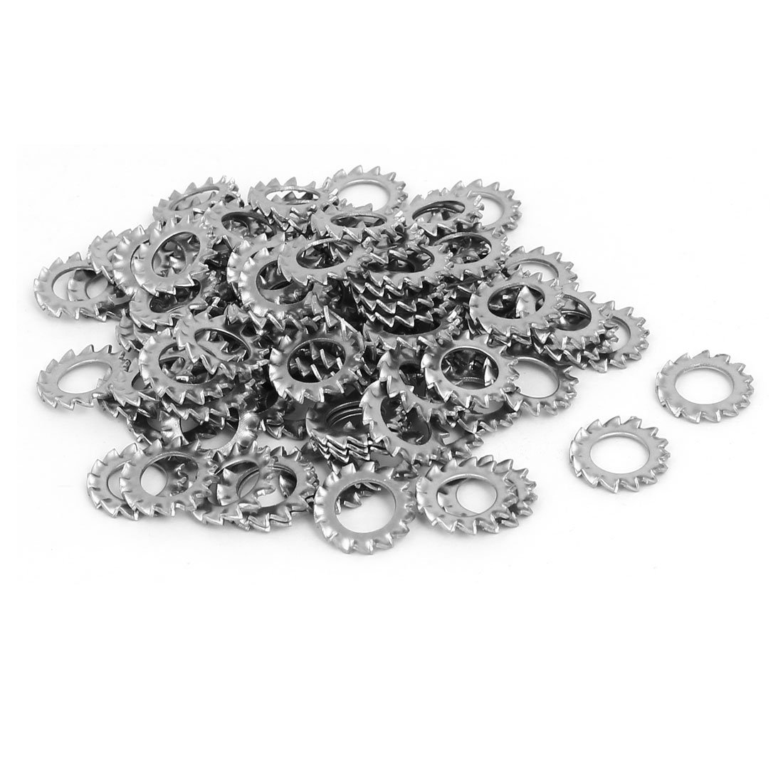 Sourcingmap M8 Inner Dia 304 Stainless Steel External Serrated Lock Washers Gasket 100pcs