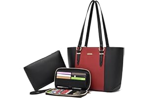 Qiyuer Women Purses Handbags Wallet Sets Shoulder Bags Top Handle Satchel Tote Purse Work Bag Set With Matching Wallet 3pcs