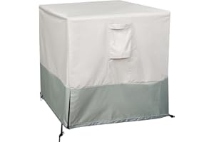 DTRK Central Air Conditioner Covers for Outside Units, Waterproof Windproof Heavy Duty Large AC Covers Square for Winter Outdoor Protection (30x30x32inches)
