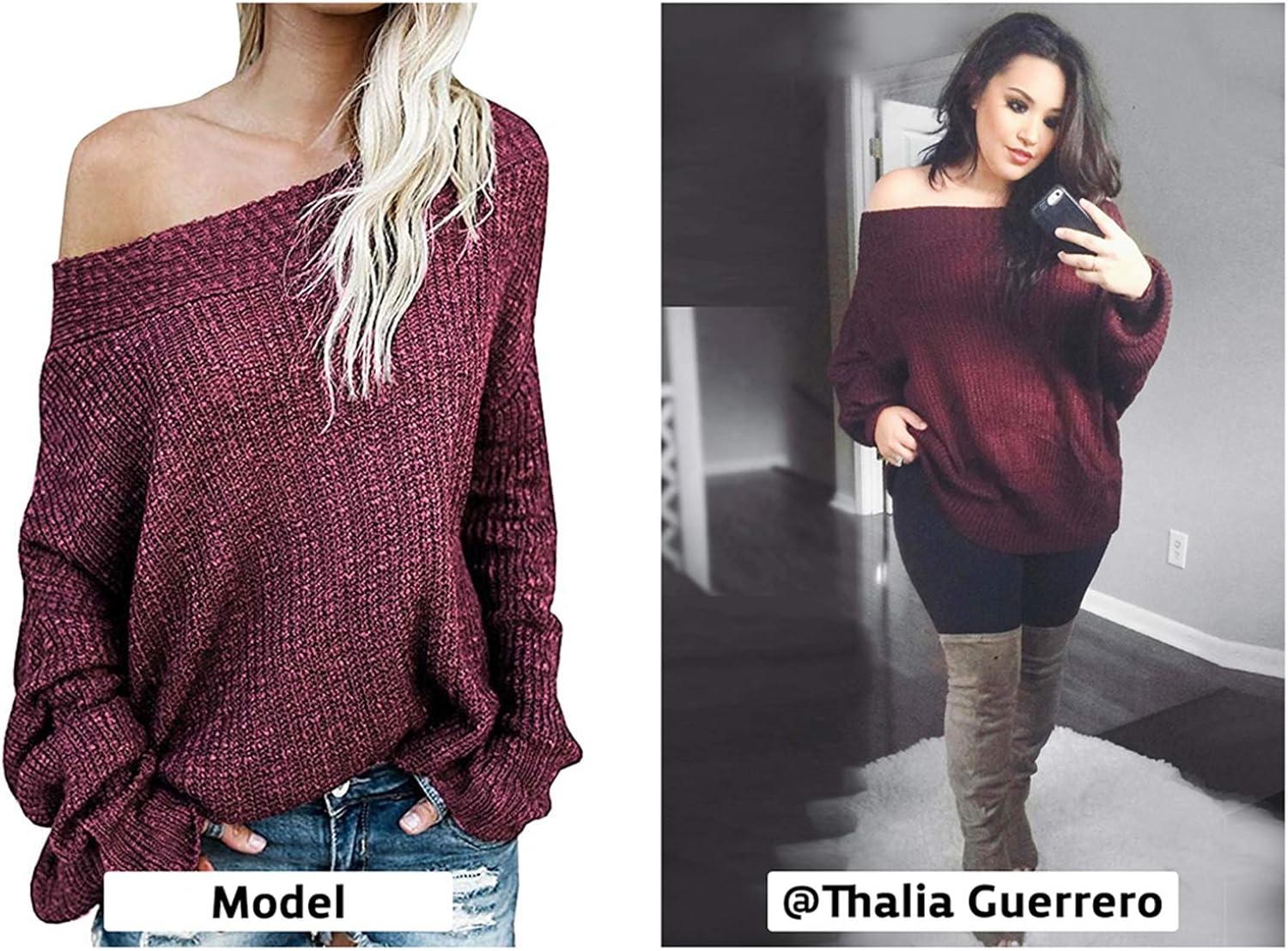 Exlura Women's Off Shoulder Sweater Batwing Sleeve Loose Oversized Pullover Knit Jumper at  Women’s Clothing store