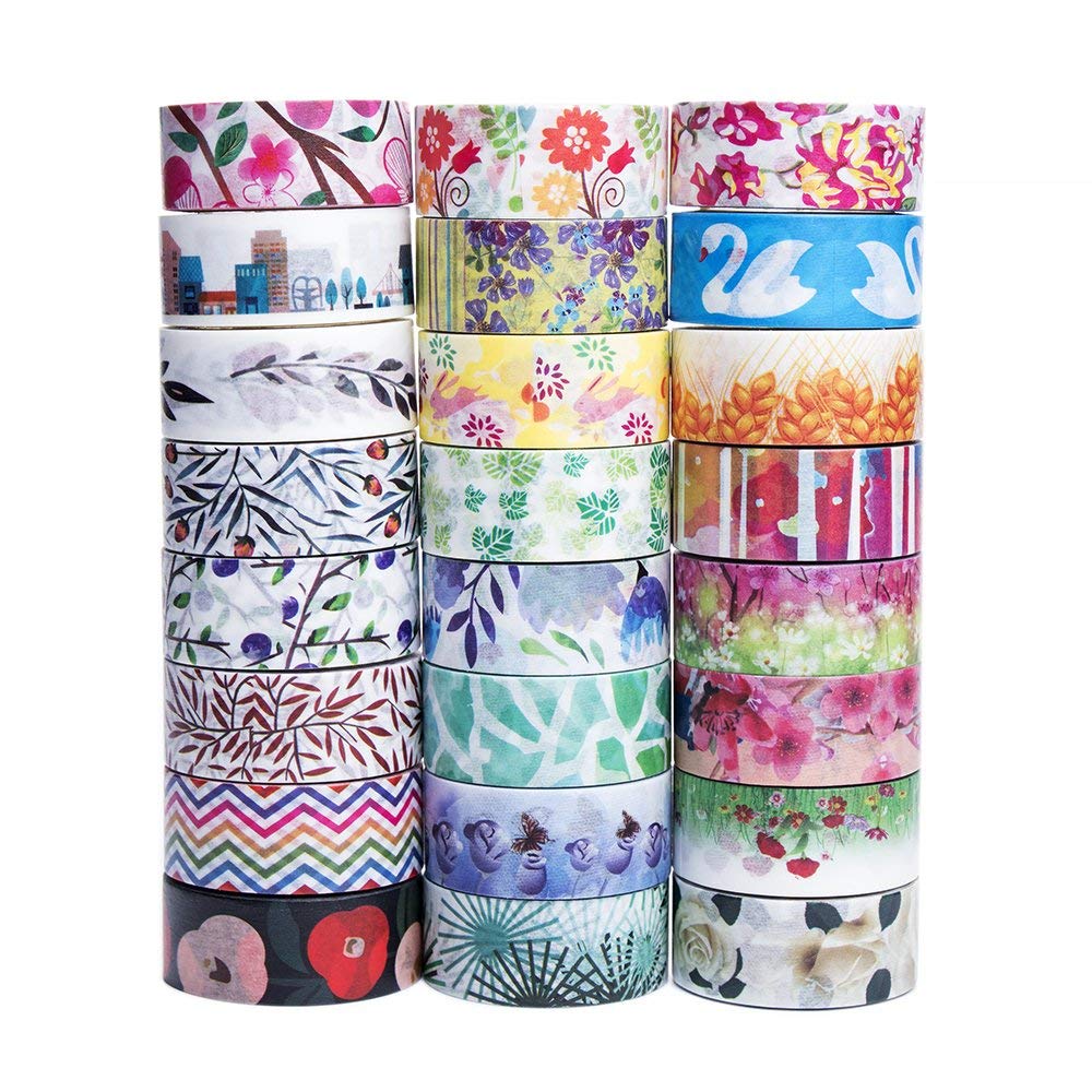 Cute Washi Tape Set The Theme of Nature, 24 Different Designs About