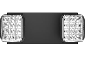 EXITLUX 1 Pack Blacks Emergency Lights with Backup Battery,Two Head Adjustable Fire Commercial Emergency Light Fixture-UL Listed-120/277VAC-Led Emergency Exit Lights Fixtures for Business.