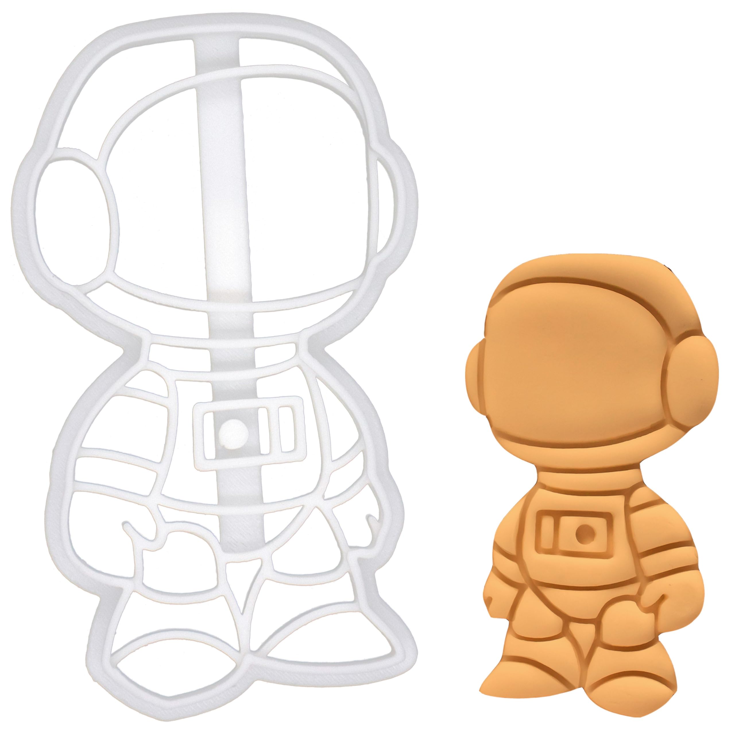 BAKERLOGY Astronaut Cookie Cutter - Detailed Biscuit Cutter Design for Baking and Crafts, Ideal on Fondant, Dough, Clay