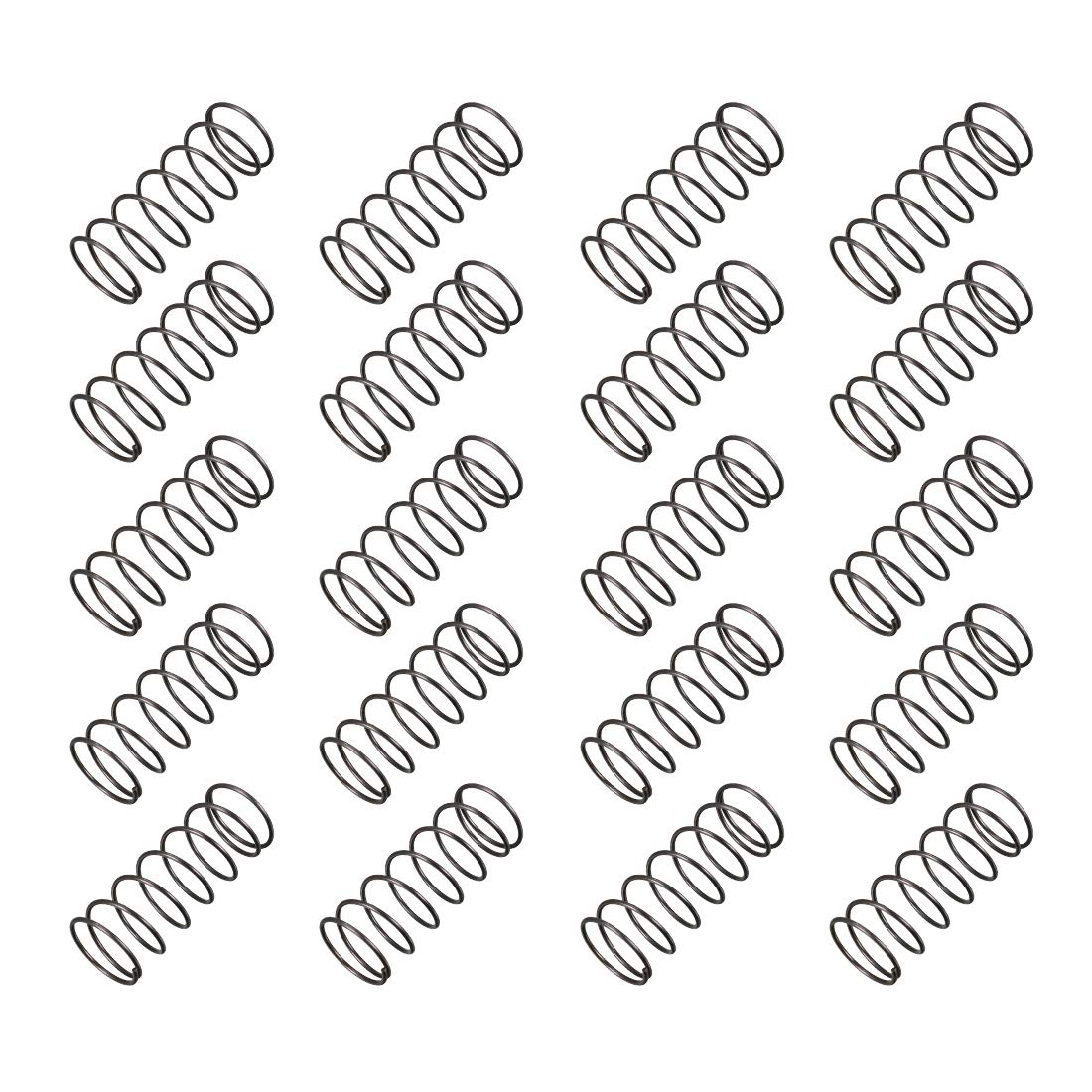 sourcingmap Compression Spring - 1.2mm Wire Dia , 20mm OD , 50mm Free Length Spring Steel Extension Spring,Black,20Pcs