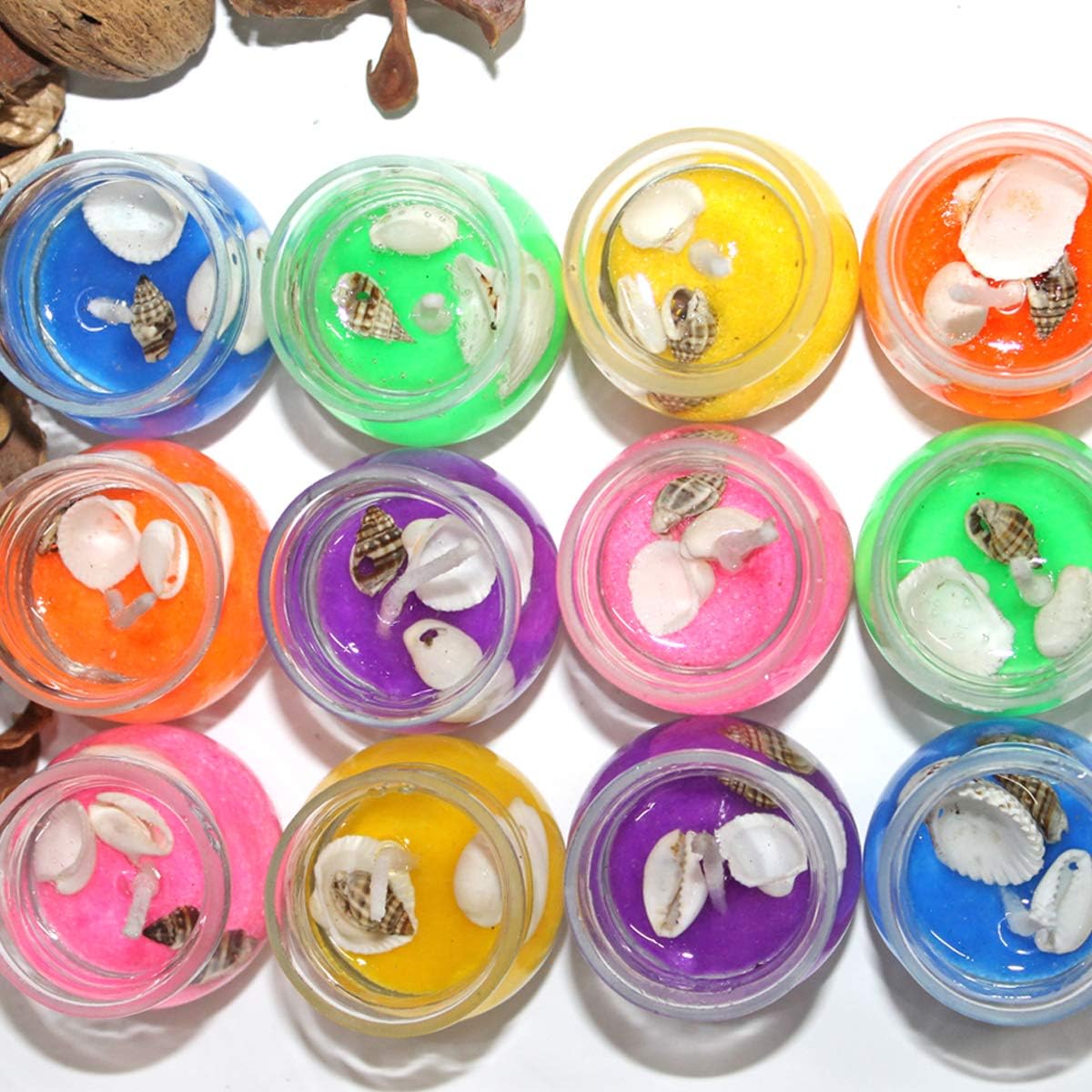 Luxantra Glass Gel Candle Set of 12pc | Gel Candles in Glass | Gel Candle Decorations | Gel Candles for Home Decor | Gel Candles in Glass - 3.5x3.5x3.5cm