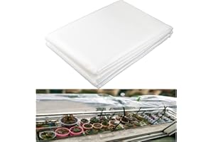 JUNFLYING 6.5X10 FT Greenhouse Plastic Sheeting, 2.4 mil Clear Greehouse Film Replacement Cover, UV Resistant for Grow Tunnels, Plant Row Covers for Freeze Protection