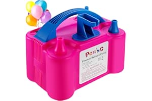 PCFING Balloon Pump Electric and Balloon Tying Tool in One, Portable Balloons Inflator Blower Machine with Dual Nozzle