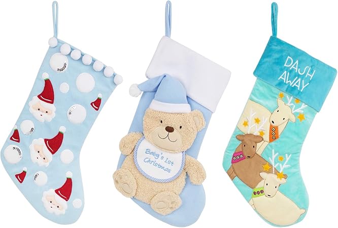 baby's first christmas stocking boy