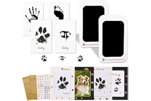 TXRRURE Paw Print Kit for Dogs & Cats: Clean Touch Ink Pad for Paw Prints, Mess-Free Puppy & Pet Paw Print Impression Kit – Inkless Hand/Footprint Kit for Baby – DIY Memorial Gift for Dog Lover