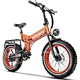 1500W Folding Electric Bike for Adults Full Suspension,52v 20AH Electric Dirt Bike with 20"x 4.0 Fat Tire, Max 30+MPH & 70 Miles Electric Bicycle, Ebike for Snow, Mountains, Road UL Certified