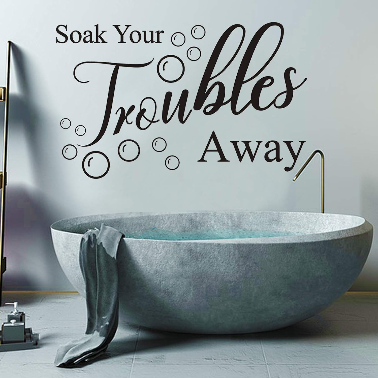 Soak Your Troubles Away Wall Decal Vinyl Stickers - Image 4