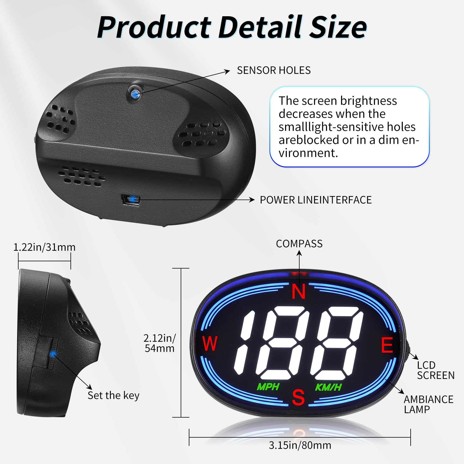 Compass Speedometer Mua Digital Speedometer, MPH and KMH Speedometer with GPS and Compass ...