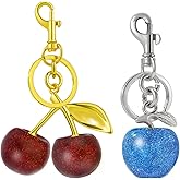 ANDGING Cherry Bag Charm Cute Cherry Keychain Red Black Handbags Purse Key Chain Accessories Birthday Christmas Gifts