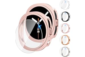 Tensea [5+5Pack for Samsung Galaxy Watch 8 Screen Protector Case 40mm Accessories, Hard PC Bumper/HD Anti-Fog Tempered Glass Protective Film, Face Cover Set, Galaxy Watch 8 Case for Women Men