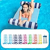 3/5/8 Pack Pool Hammock Upgrated Water Pool Floats, 4-in-1 (Hammock, Saddle, Lounge Chair, Drifter) Multi-Purpose Water Pool Float, Non-Stick PVC Material
