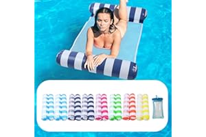 AUSPICIOUS RAIN 3/5/8 Pack Pool Hammock Upgrated Water Pool Floats, 4-in-1 (Hammock, Saddle, Lounge Chair, Drifter) Multi-Purpose Water Pool Float, Non-Stick PVC Material