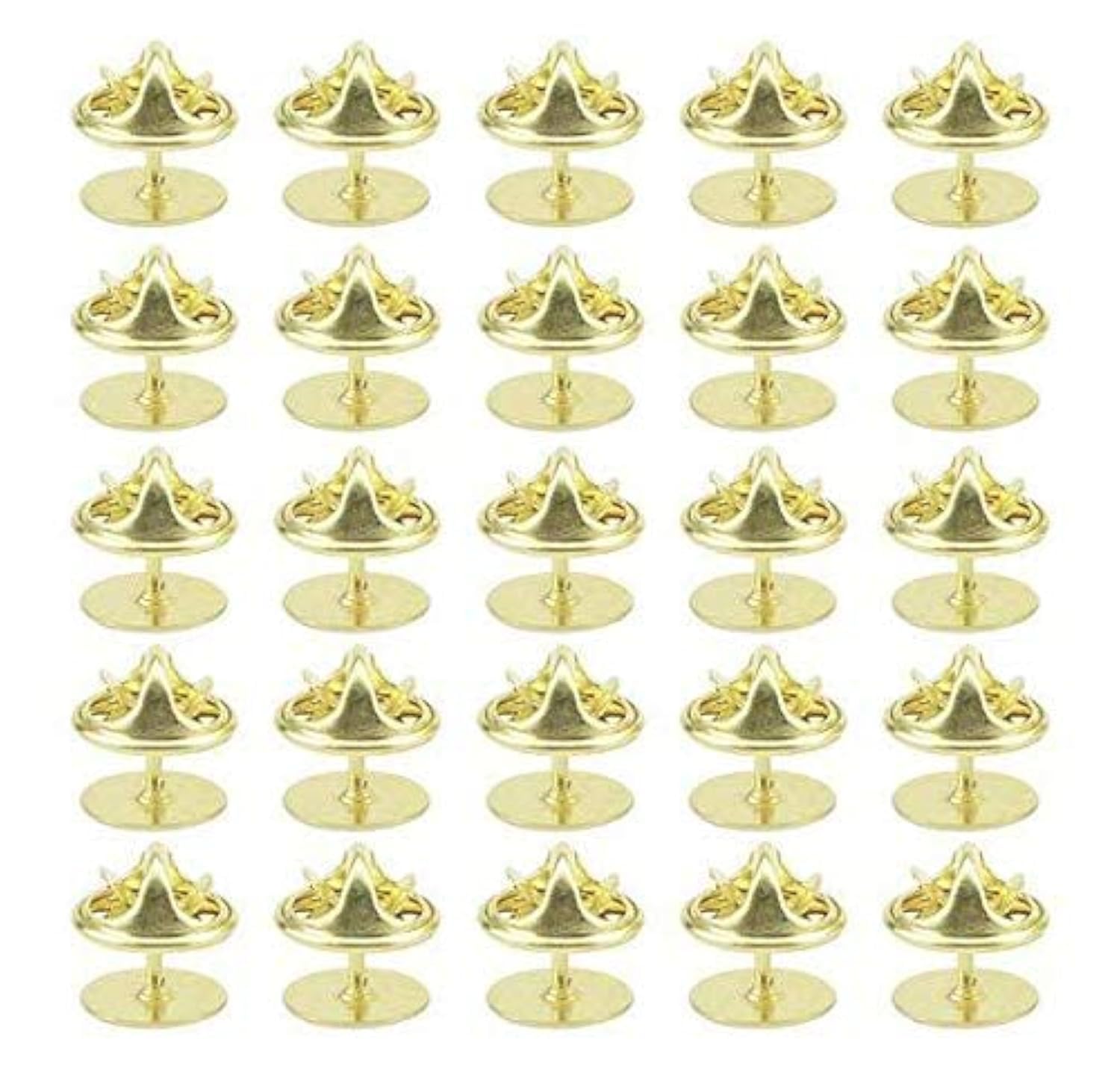 BGTXINGI 100Pcs 11mm Butterfly Pin Backs with 100Pcs 10mm Tie Tacks Silver Pins for Jewelry Making and Crafting (Golden)