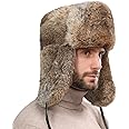 Trapper Hat Winter Russian Ushanka Hat Men Women with Faux Rabbit Fur Earflap Hat Windproof for Hunting Skiing…