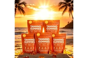 Tanning Gummies - Enhancing Gummies, Daily Use Gentle Enhancing Natural Skin Tone for Women and Men, 60 Count (5pcs)