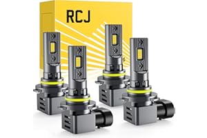 RCJ 9005 9006 LED Bulbs Combo, 9005/HB3 9006/HB4 Bulbs 200W 60000LM Super Bright 6000K Cool White Fog Lights, Plug and Play, Pack of 4