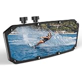 Esploratori Boat Rear View Mirror,Universal 4"x11" Marine Mirror Accessories and Lock Konb,Wide-angle Convex Boat Fit for Pontoon Boat Floating Bridge Boat Sports Crew Surfing