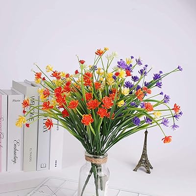 Buy 9 Bunches Of Artificial Flowers Outdoor Protection Shrubs Used For Indoor And Outdoor Hanging Flower Troughs Home Garden Ecoration Terrace Decoration Offices Indoor Restaurants Hotels Online In Kazakhstan B08zs6yqw1